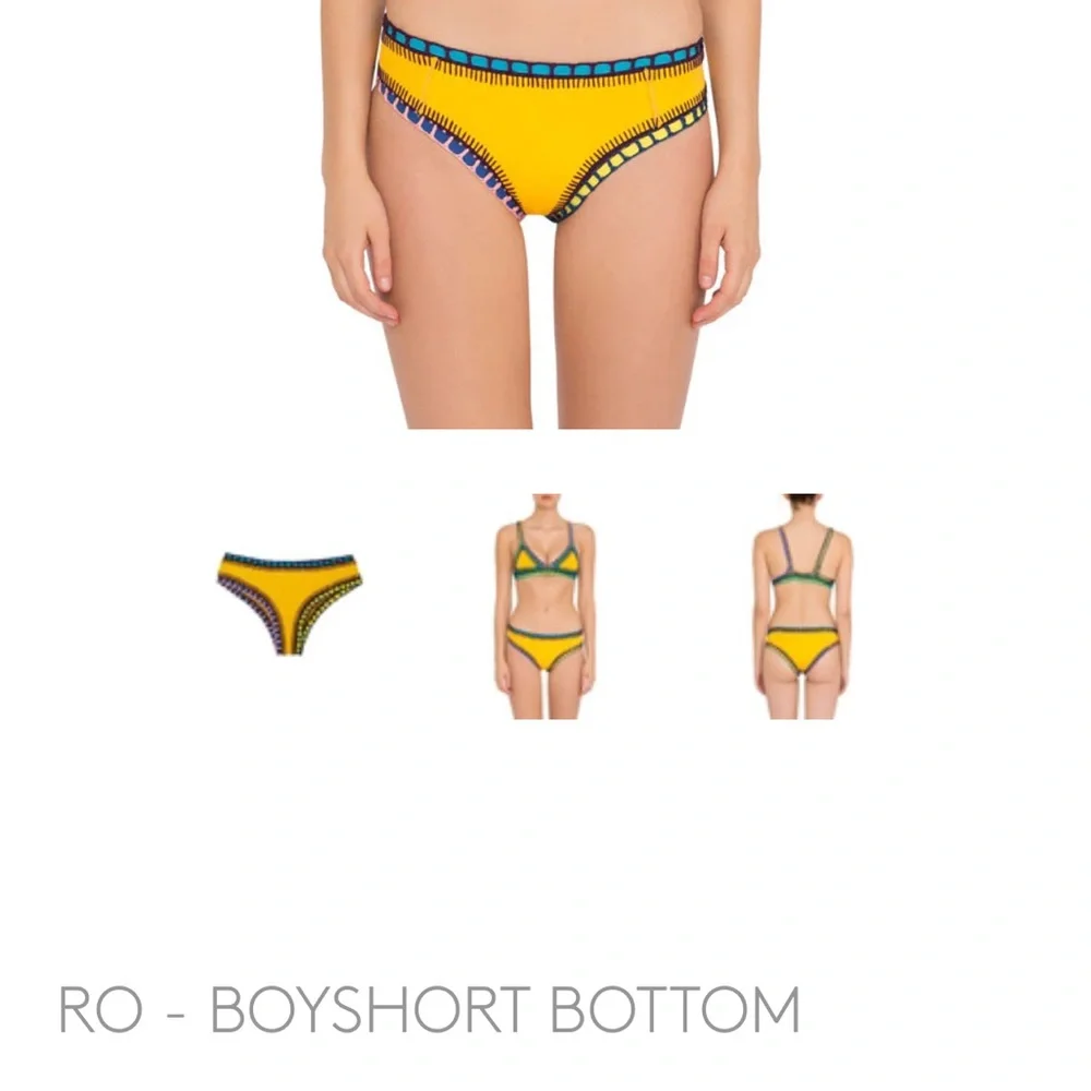 KIINI Blue and Yellow Bikini with Purple Trim - Picture 9 of 9